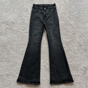 We The Free Free People Jayde High Rise Flare Jeans Womens 30 Gray Stretch Denim